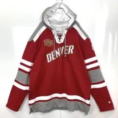 ビッグサイズ！チャンピオンchampionホッケーゲームシャツパーカー編み上げ