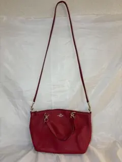 COACH 2way ショルダーバッグ レッド
