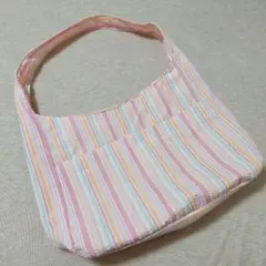 バッグ★ストライプ ピンク×オレンジ