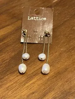 値下げしました！Lattice パール調 チェーンピアスのサムネイル