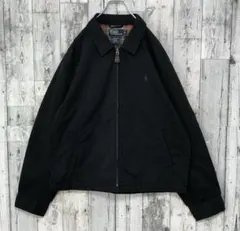 90sポロラルフローレン ポニー刺繍 紺 L スウィングトップ コットン