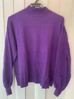 ROSE BUD紫色 ハイネック ニットセーター 長袖