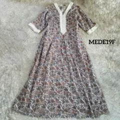 MEDE19F ミュルーズモダン リネン混ヴィンテージパターンプリントワンピース