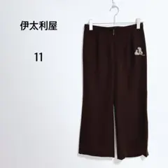 イタリヤ パンツ L ブラウン クロップド丈 ラインストーン 上品 きれいめのサムネイル