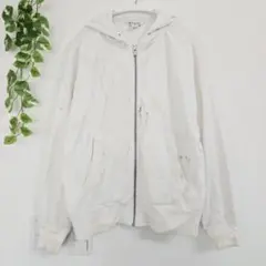 ATHLETA パーカー 裏起毛 フリース M カジュアル フード ホワイト