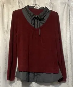 axes femme シャツドッキングニット　トップス
