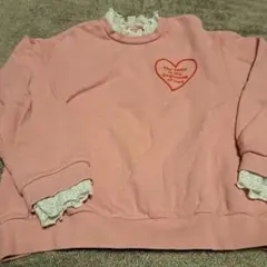 ピンク ハートプリント トレーナー