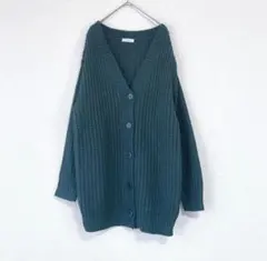 2PINK／オーバーサイズ／ニットカーディガン／ダークグリーン／M