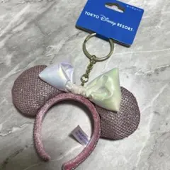 ミニー　カチューシャ　キラキラ　キーチェーン