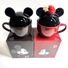 ディズニーストア ミッキー ミニー マグカップ 蓋付き ふた付き 2点セット