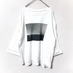 七分袖 ホワイト アンディコール 風景写真プリント Tシャツ FREE