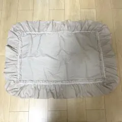 フリル付き枕カバー ベージュ 48x74cm