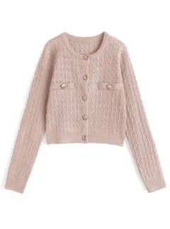 【新品タグ付き】GRL ゴールドボタンケーブルニットカーディガン[fs30]