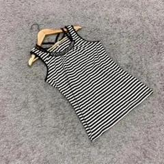 ✨grove✨グローブ♡タンクトップ♡ビジュー付き♡ボーダー♡白黒(L)