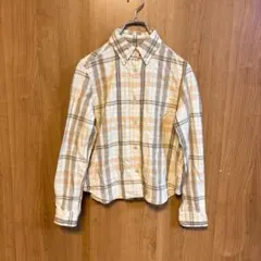 【JOURNAL STANDARD】長袖チェックシャツ　ショート丈　ベージュ　F