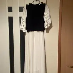 CELFORD ニットベストレイヤードワンピース