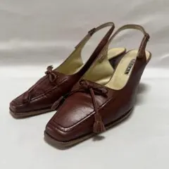 【上品デザイン】REGAL 本革 パンプス 22.5cm茶色 タッセルのサムネイル
