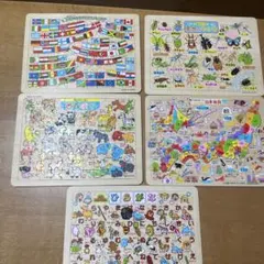 木製　日本製 ジグソーパズル セット5