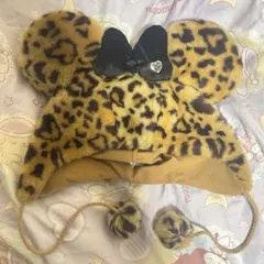 ミニーちゃんファンキャップヒョウ柄