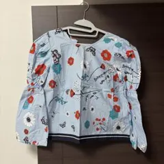 ZARA BASIC 花柄ストライプブラウス