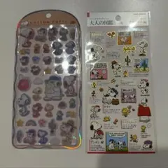【正規品⭐︎スヌーピー】コットンパフィーシール　大人の図鑑シール　カミオジャパン