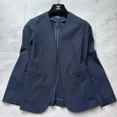 未使用級品✨セオリーノーカラージャケット 紺 レディース 現行 XSのサムネイル