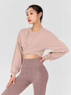 XEXYMIX XWFLT07H3 ラップスタイル カットソー 長袖 クロップド