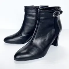 極美品⭐️ DIANA ショートブーツ サイドジップ ベルト 23.5 レザー