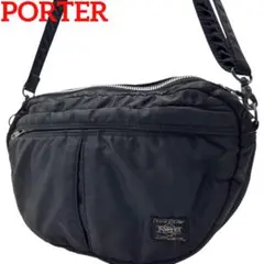PORTER タンカー ハーフムーン オーバル ショルダーバッグ 長さ調整 黒