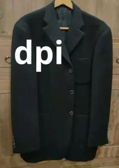 dpi　ブラックテーラードジャケット　 毛50%　アンゴラ50%