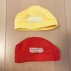 CENTRAL SPORTS 水泳帽 2点セット M セントラル帽子　赤 黄色
