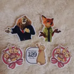 ズートピア ニック ジュディ★ピーターラビット ワッペン まとめ売り ダイソー
