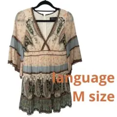 language チュニック ペイズリー柄 フォークロア 総柄 花柄 個性的