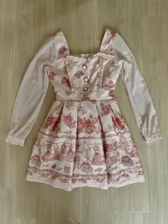 お値下げしました！リズリサ花柄ミニワンピース 長袖 リボン付き