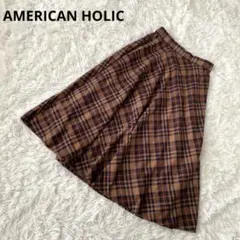 アメリカンホリック フレアスカート ロングスカート【F】チェック柄