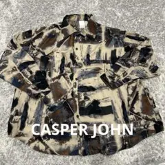 キャスパージョン CASPER JOHN 総柄 ポリエステルロングスリーブシャツ