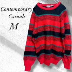 【Contemporary Casuals 】ニットセーター　М　赤　US　海外