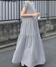 FRIFUL ノースリーブロングワンピース グレー