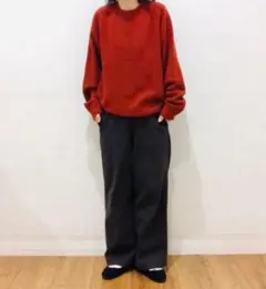 ユニクロ ラムクルーネックセーター 16 RED