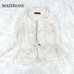 メトリーゼ 薄手ジャケット 羽織り リボン コットン100 マシンウォッシャブル