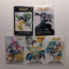 【スリーブ付き】ポケモン　初音ミク　ららぽーと限定　クリアカード　5種フルコンプ