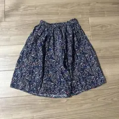 H&M 花柄スカート　ネイビー　130