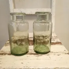 2個セット、クラシカルガラスボトル フラワーベース