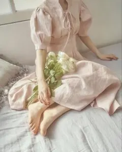 トリートユアセルフ トリート femininelace-up one-piece
