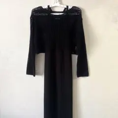【極美品】GU メッシュセットワンピース ノースリーブ ブラック Mサイズ 2点