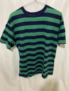 GRAMICCI 緑と紺のストライプ Tシャツ M