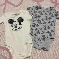 H&M ミッキーマウスロンパース2点セット 12-18M