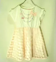 極美品★メゾピアノ★チュールワンピース　110 ネックレスモチーフ