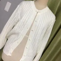 ELLIGAN 長袖 カーディガン 白 L