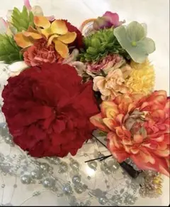 花のヘアピン用装飾華やかで綺麗結婚パーティーなど5点セット